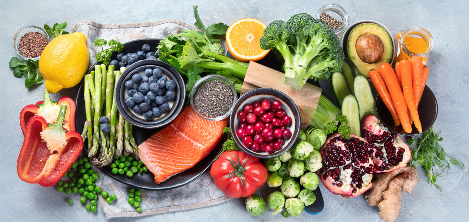 A spread of healthy food