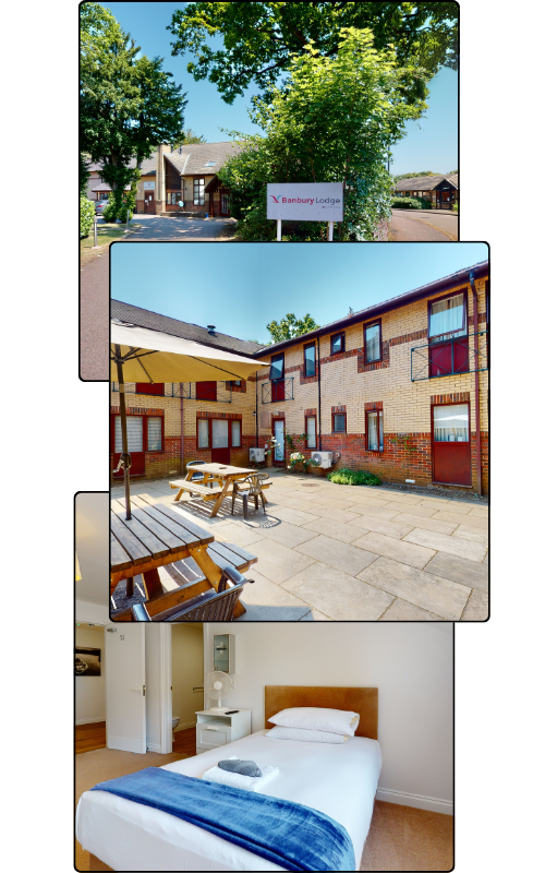 A collage of Banbury Lodge's facilities