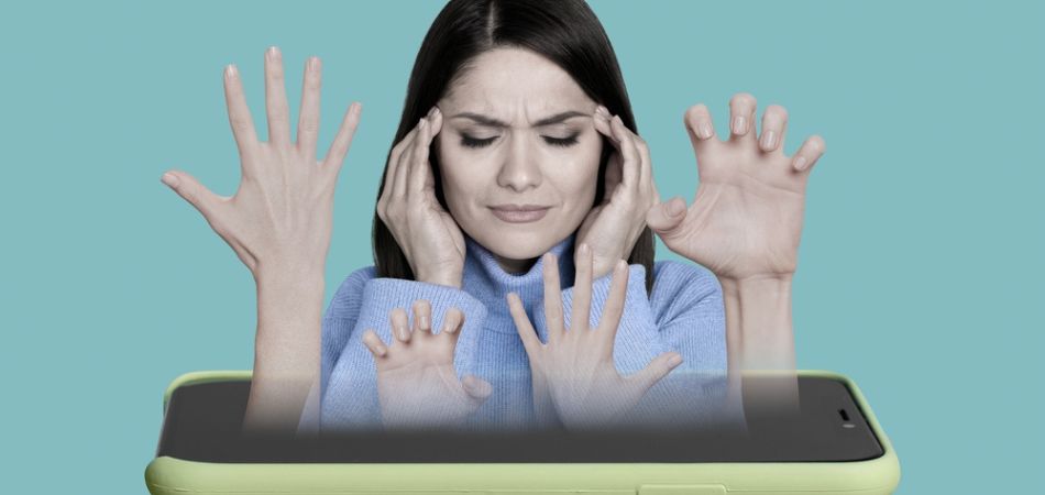 stressed woman for social media