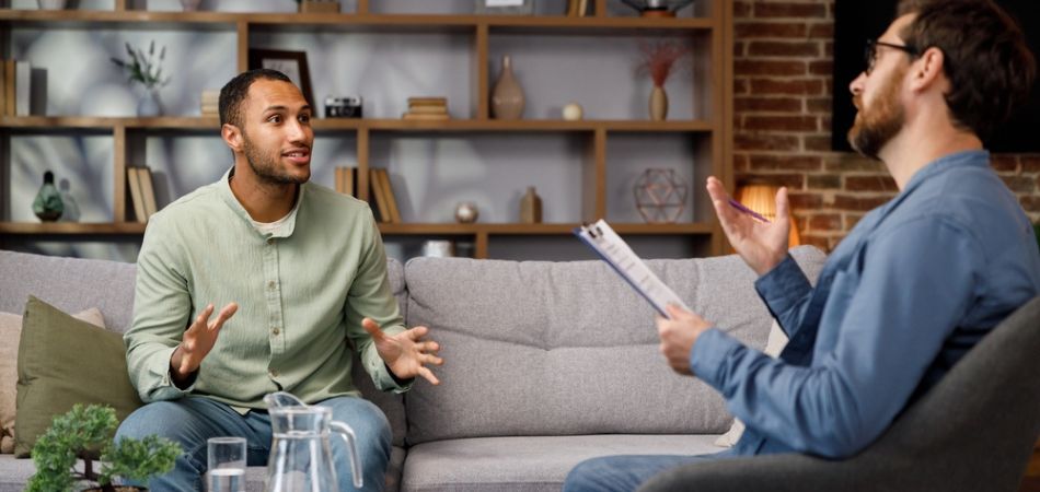 doctor and paitent dicsussion CBT