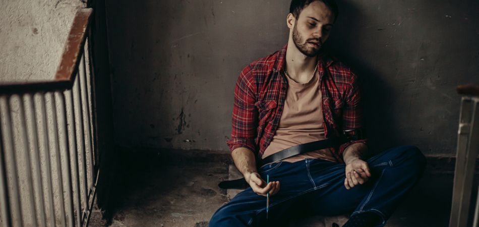 man suffring heroin addiction