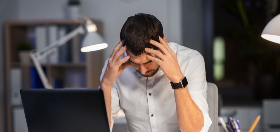 working man in stress
