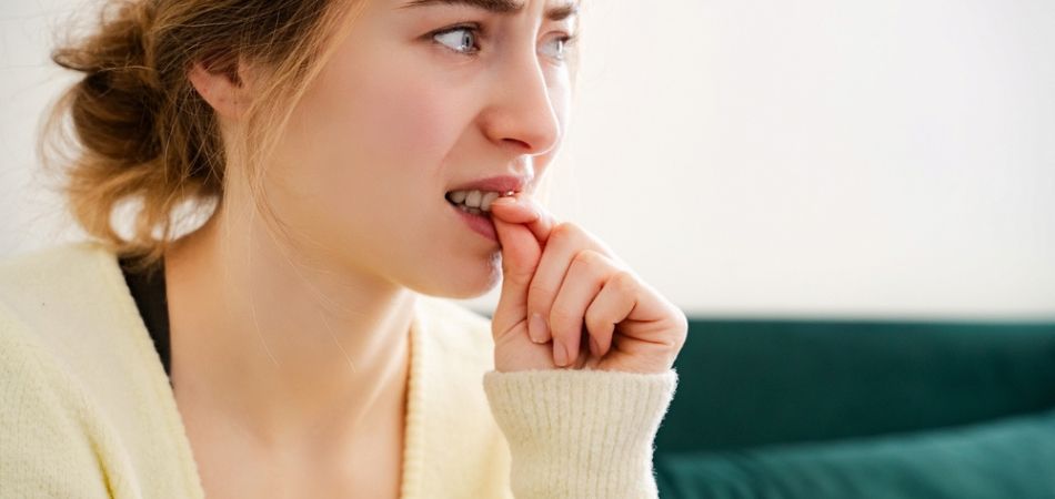 young woman suffring Behavioural Addiction