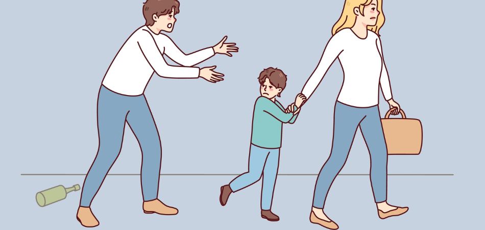 alcoholic father with family