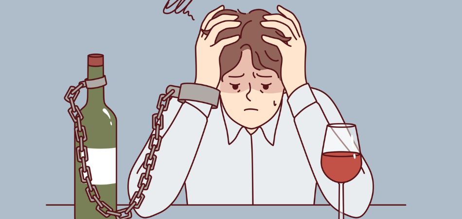 man in stress for alcohol addiction