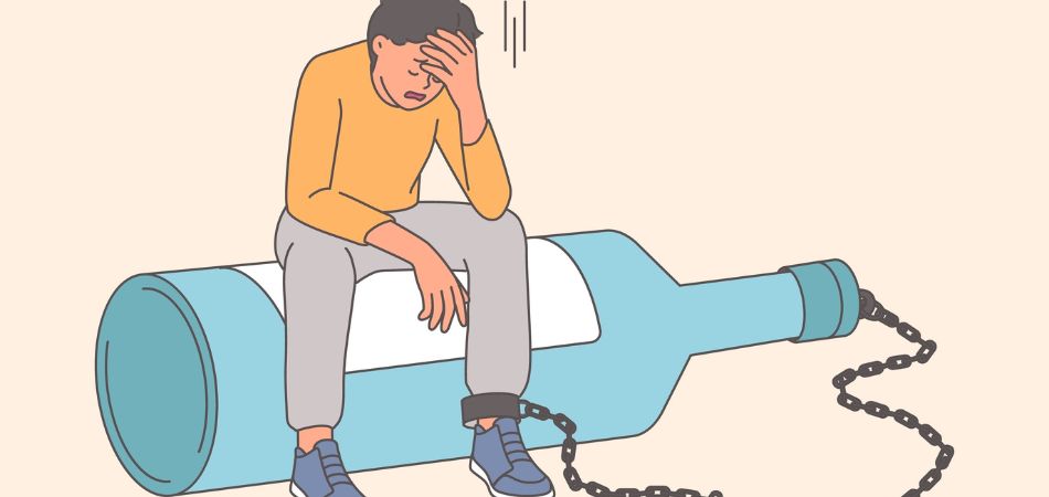 man locked with alcohol