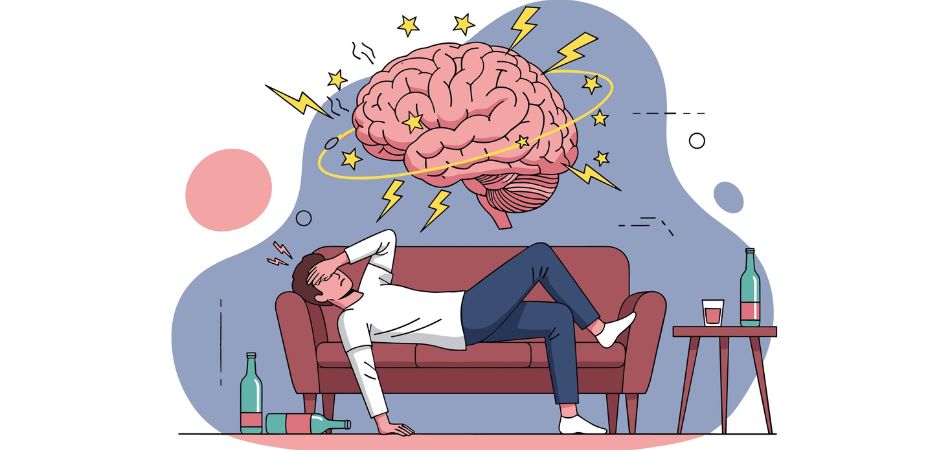 man suffring from alcohol addiction