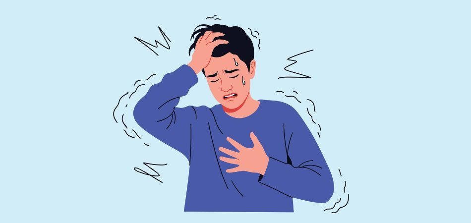 man suffring health issues