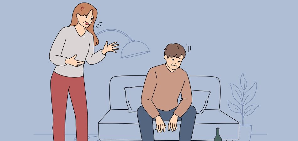 woman arguing for alcohol addiction