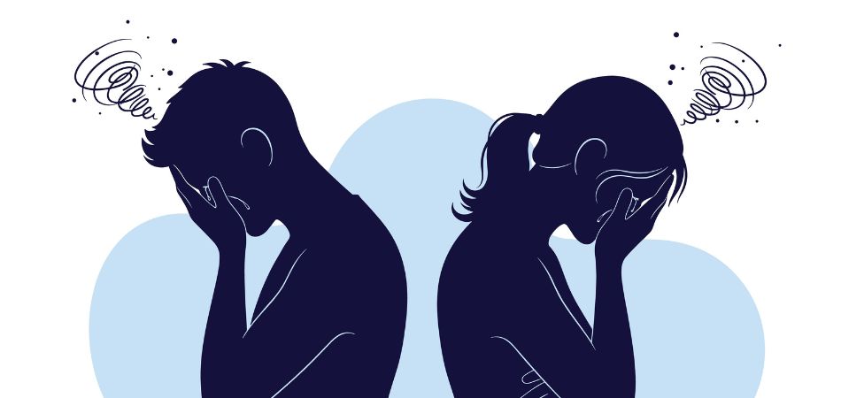 young couple in mental problem