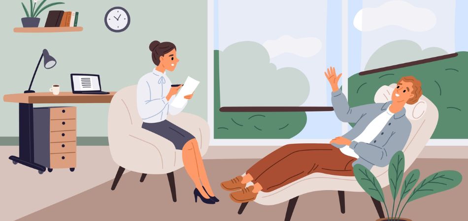 young man with counceller