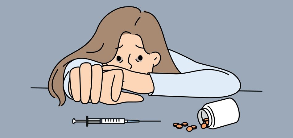 woman suffring ketamine addiction