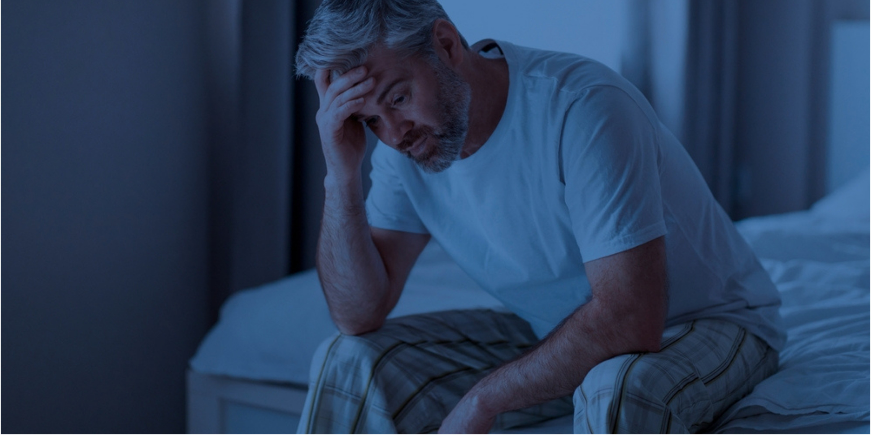 Insomnia Addiction man in tension