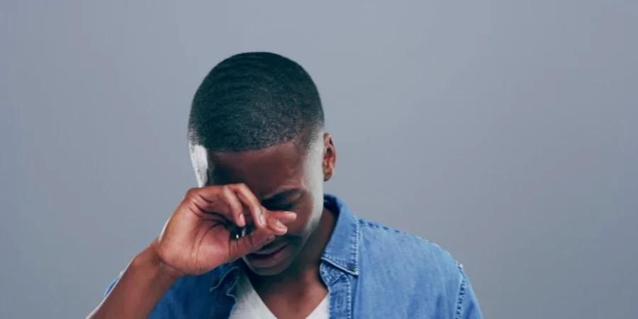 emotional man crying
