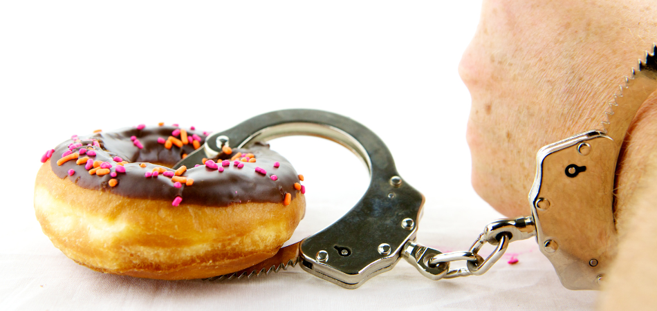 Food addiction chained to donut