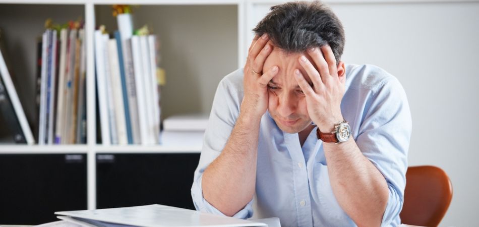 business man in mental tension