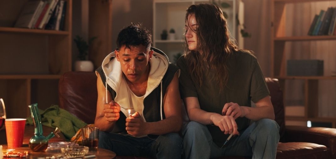 couple with drugs and alcohol