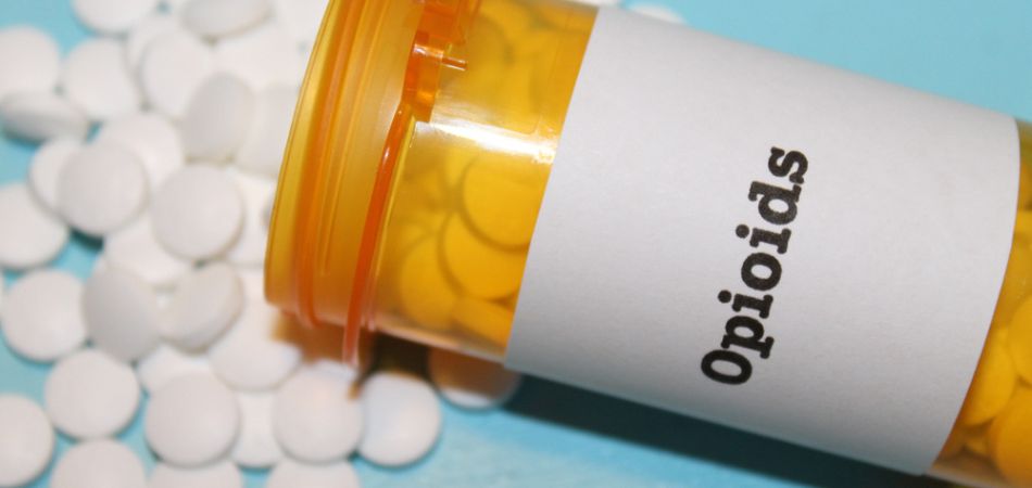 Opioid pills on a bottle