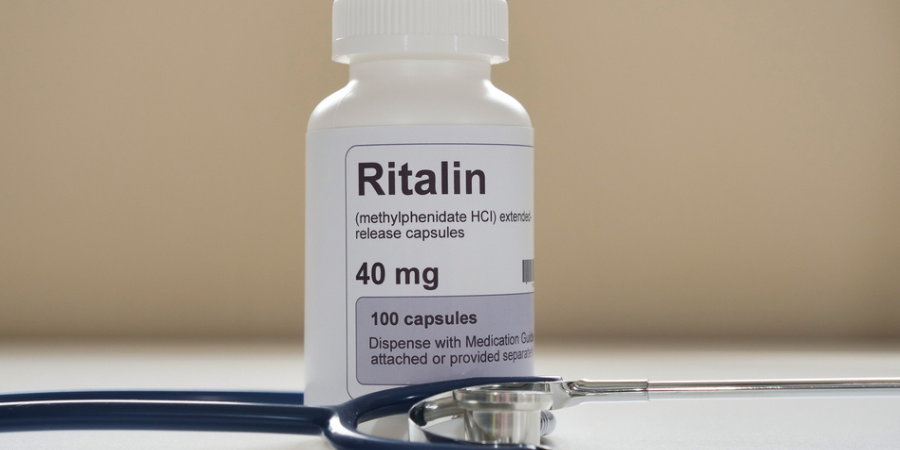 Ritalin tablets in a bottle