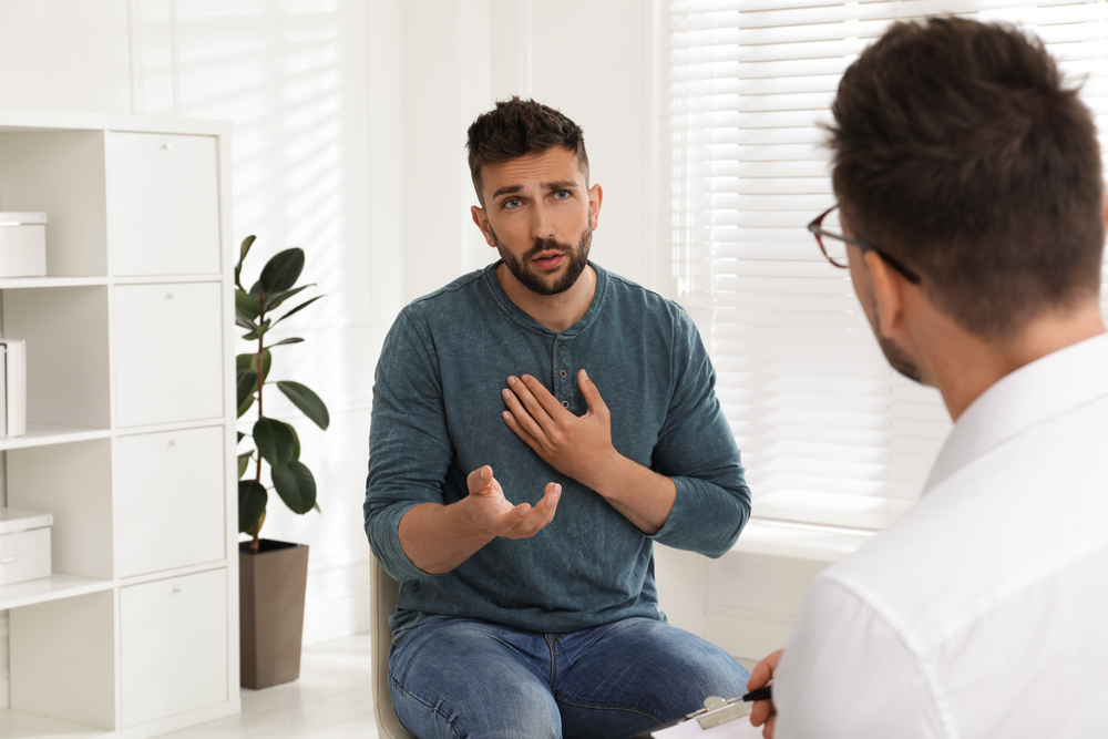 man consult with doctor