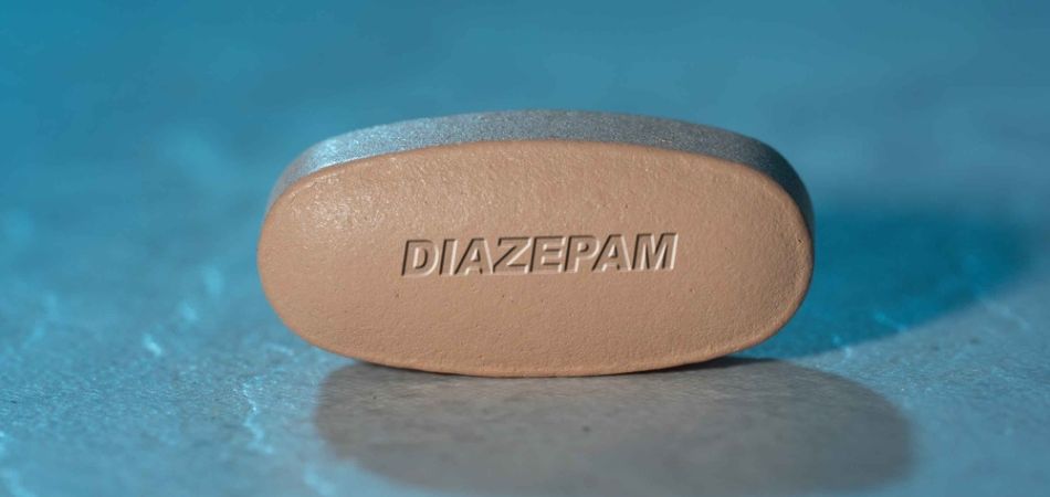Diazepam pills on table