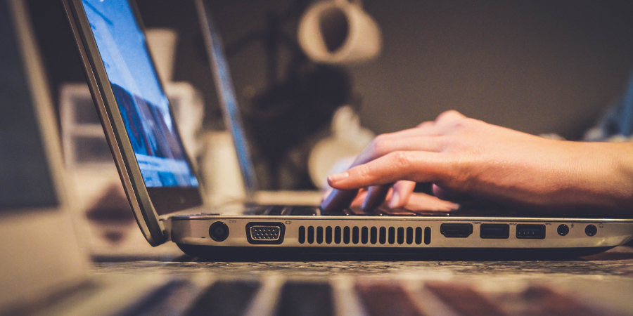 Person with internet addiction browsing the internet