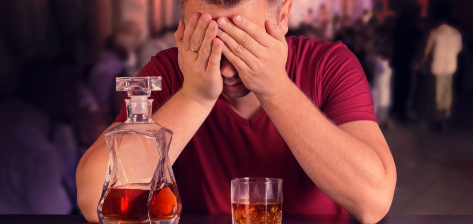 man with alcohol addiction