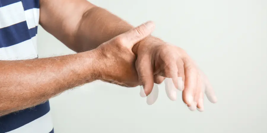 Man trembling from anxiety