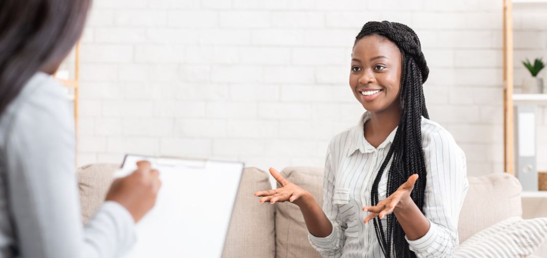 drug rehab session woman in rehab center