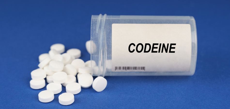 Codeine addiction tablets in bottle