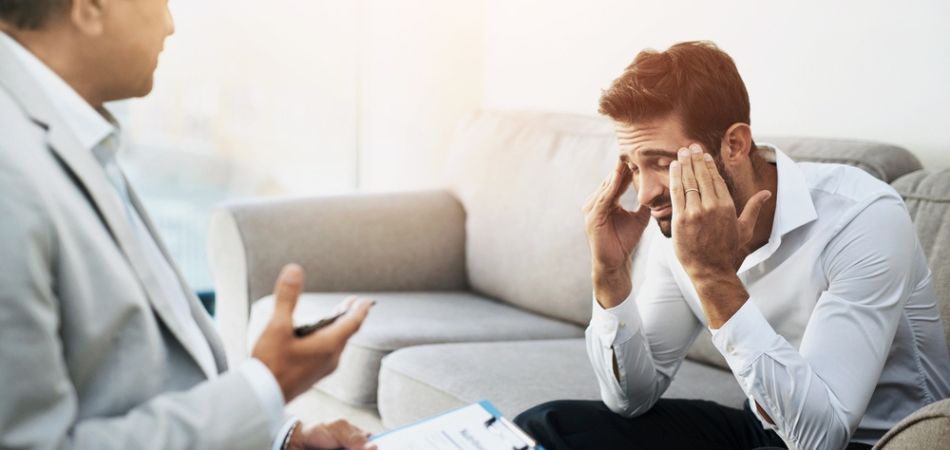 young man in alcohol rehab