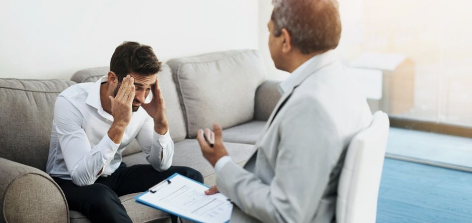 young man in rehab center