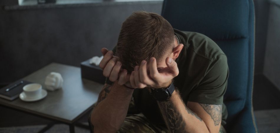 young man suffring from trauma