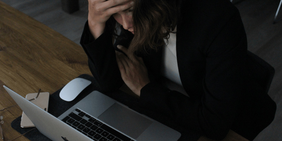 Woman Stressed At Work