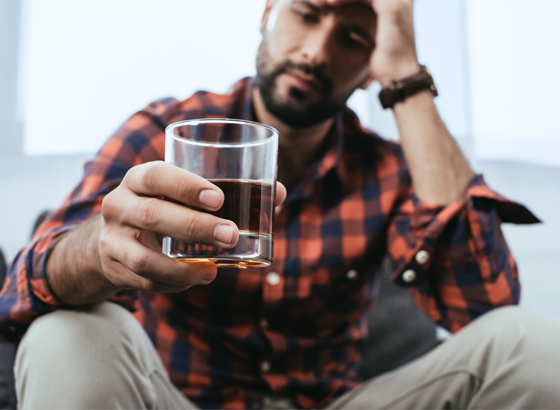 Man struggling to resist alcohol