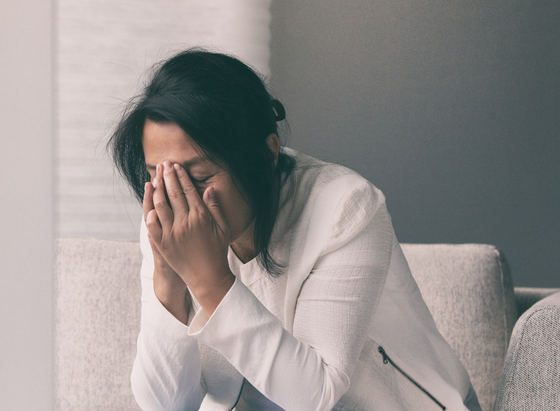 Distressed woman struggling with detoxing