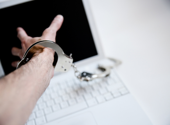 Person chained to their laptop