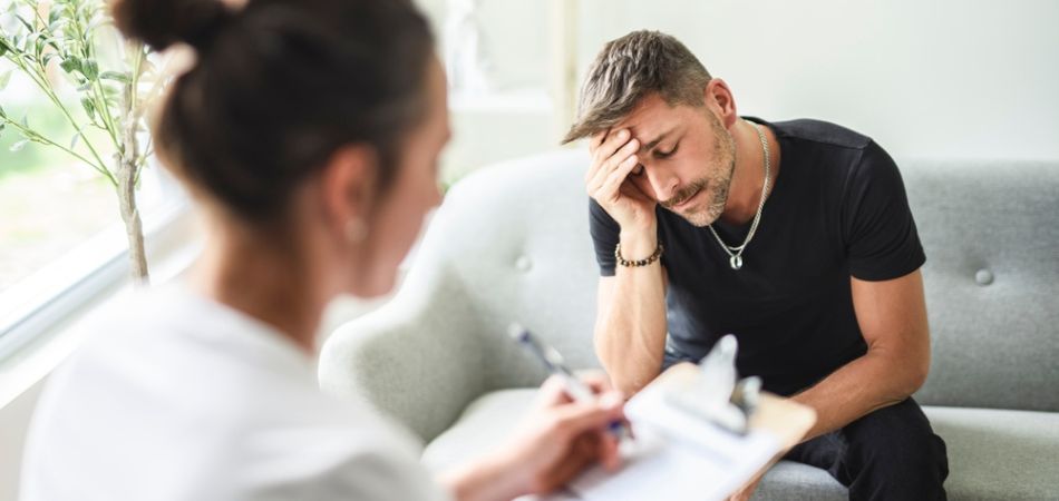 Man with therapies for councelling