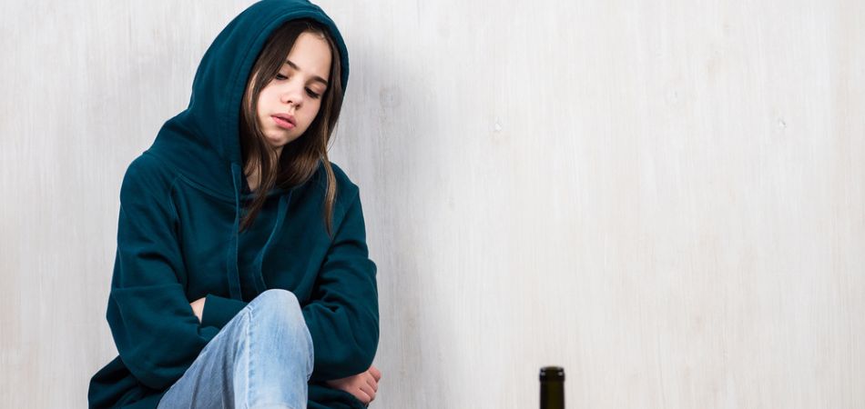 addicted woman sitting