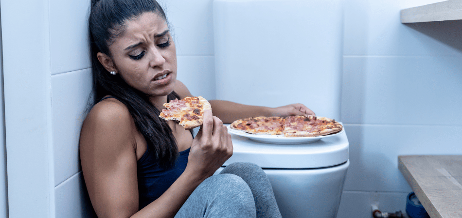 Woman struggling with bulimia