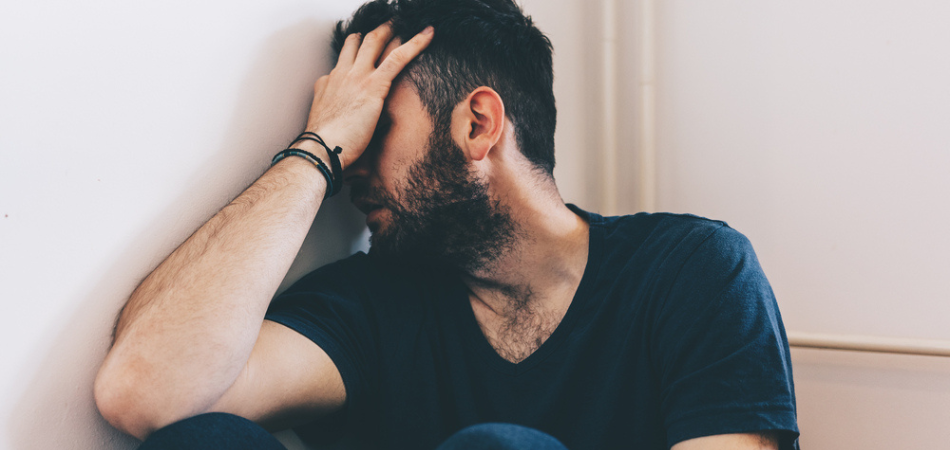 Man struggling with mental health