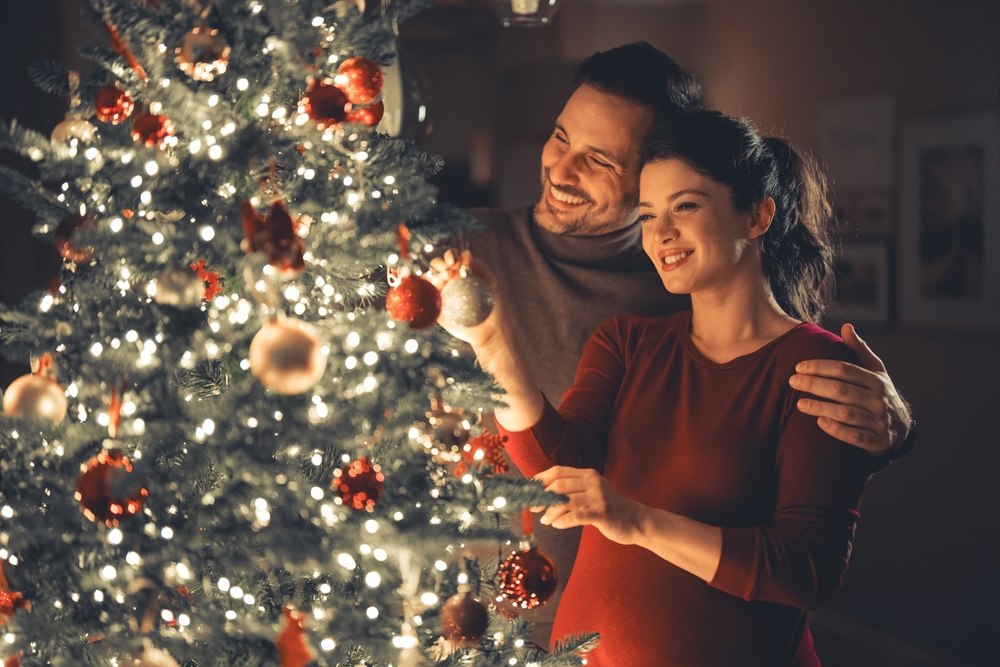 Happy couple celebrate new year