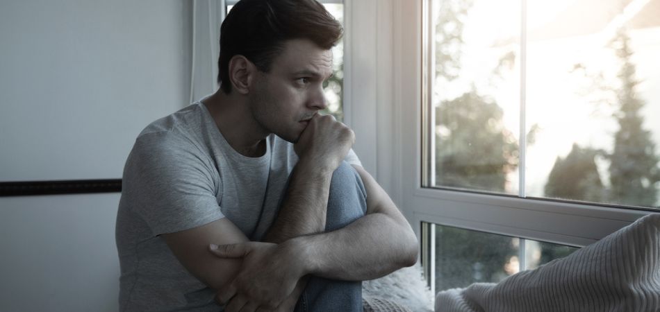 man suffring mental health problem