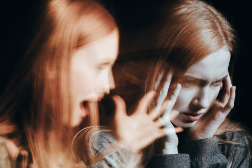 woman hearing voices