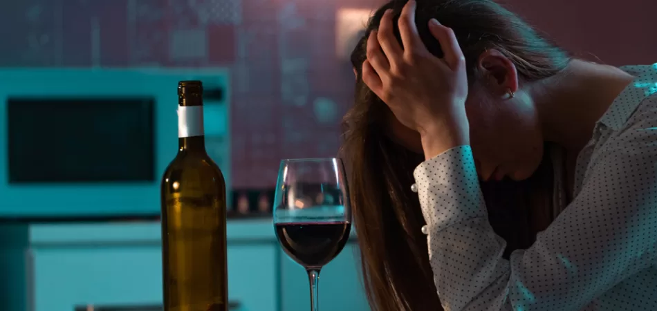 Person struggling with alcohol